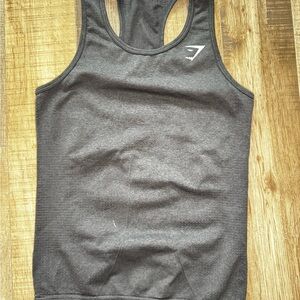 Gymshark Black Racerback Training Tank with White Logo